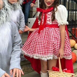 Red Gingham Little Red Riding Hood Custom Costume for Kids